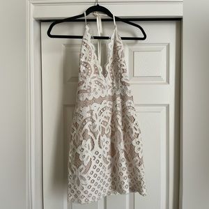 White lace mini dress